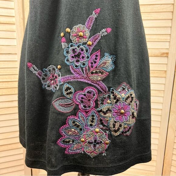 Anthropologie Lulumari Embellished Embroidered Mini Swing Dress Small - Picture 5 of 11
